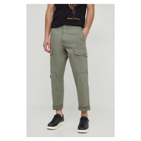 Kalhoty Pepe Jeans RELAXED MULTI POCKETS PANT pánské, zelená barva, ve střihu cargo, PM211682
