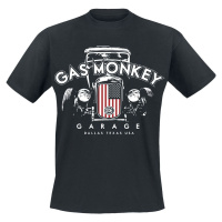 Gas Monkey Garage US Flag Grill Tričko černá