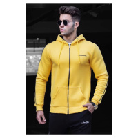 Madmext Men's Yellow Zippered Hoodie Sweatshirt 4741