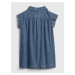 Modré holčičí dětské šaty denim med button trough dress GAP