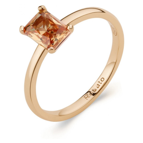 Rosato Minimalistický pozlacený prsten s oranžovým zirkonem Allegra RZAL063 58 mm