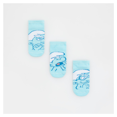Reserved - Sada 3 párů ponožek The Smurfs - Modrá