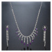 Victoria Filippi Souprava náhrdelníku a náušnic Swarovski Elements Serena SET0270 Fialová 42 cm 