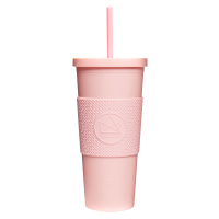 Pohár na pití s brčkem, 625ml, Neon Kactus, růžový