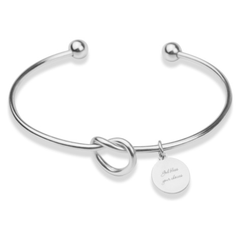 Pevný náramek z chirurgické oceli - medailonek s vlastním textem - Meucci DB430