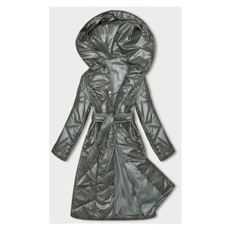 Prošívaná bunda v khaki barvě na patentky (B8179-11) S'WEST