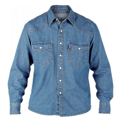 DUKE košile pánská WESTERN Style Denim Shirt riflová nadměrná velikost