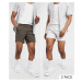 ASOS DESIGN 2 pack skinny chino shorts in brown and light grey save