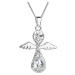 Evolution Group Něžný stříbrný náhrdelník Anděl s krystaly Swarovski 32072.1 (řetízek, přívěsek)