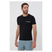 Tričko Emporio Armani Underwear 2-pack černá barva, s potiskem