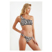 Trendyol Leopard Pattern Regular Waist Bikini Bottoms With Ring Accessory