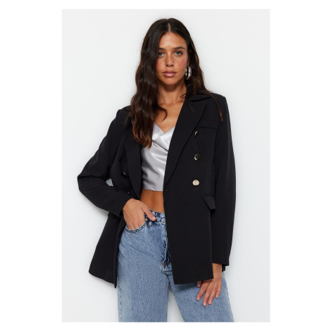 Trendyol Black Regular Lined Woven Blazer Jacket
