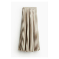 H & M - Plisovaná saténová sukně - hnědá