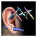 Piercing do ucha titanové špičky - Barva piercing: Fialová
