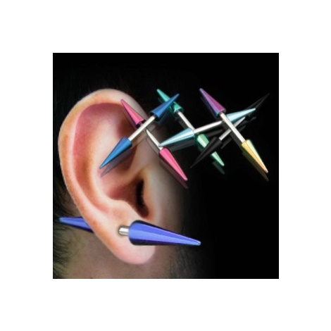 Piercing do ucha titanové špičky - Barva piercing: Fialová Šperky eshop