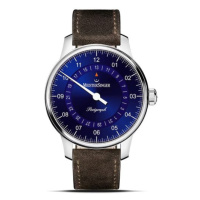 MeisterSinger Perigraph 38mm BM1108 - Semišový řemínek tmavě hnědé barvy