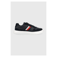 Sneakers boty Tommy Hilfiger LIGHTWEIGHT LEATHER MIX CUP tmavomodrá barva, FM0FM04427