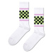 Ponožky Happy Socks Checked Stripe Sneaker Sock bílá barva