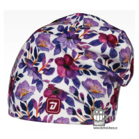 Flísová čepice Dráče - Yetti 20, fialová, květy Barva: Fialová