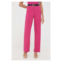 Kalhoty Patrizia Pepe dámské, růžová barva, široké, high waist