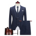 Business pánský oblek kostkovaný 2v1 - HNĚDÝ