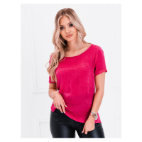 Tmavě růžové dámské tričko s kapsičkou Edoti