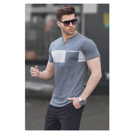 Madmext Smoked Pocket Detailed Men's Regular Fit T-Shirt 6094
