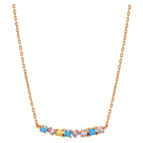 Preciosa Hravý pozlacený náhrdelník Valencia s kubickými zirkony 5367P70