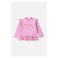 Kojenecké tričko s dlouhým rukávem Coccodrillo růžová barva