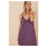 Noční košile women'secret SENSE 2 dámská, fialová barva, krajková, 3416286
