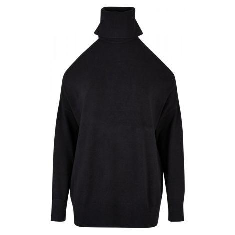 Ladies Cold Shoulder Turtelneck Sweater - black Urban Classics