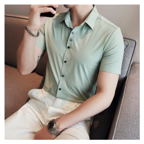 Elastická pánská košile elegantní, krátký rukáv JFC FASHION