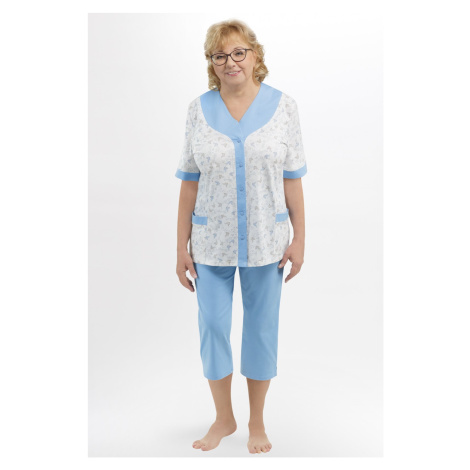 Dámské pyžamo Martel Honorata 211 - bavlna Bílo-modrá