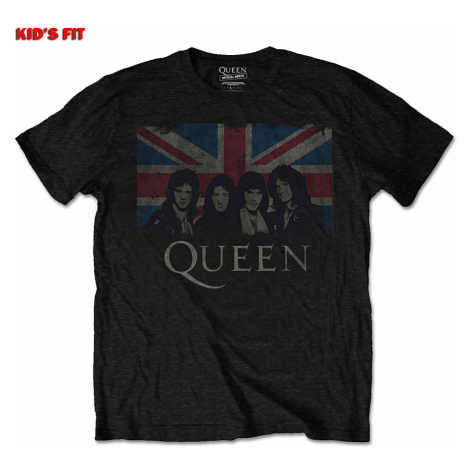 Queen tričko, Vintage Union Jack Black, dětské RockOff
