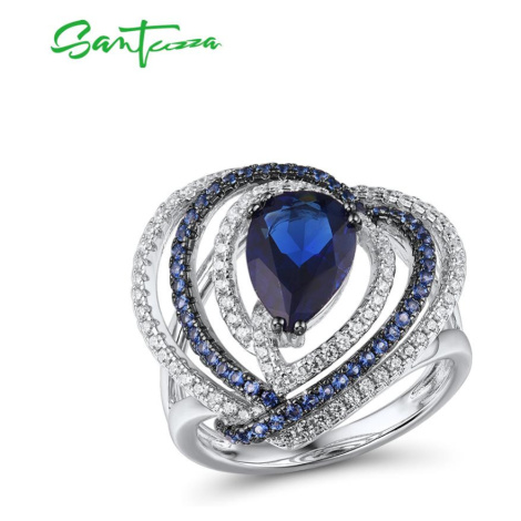Masivní stříbrný prsten s masivním kamenem zdobený zirkony FanTurra