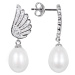 JwL Luxury Pearls Perlové náušnice s bílou pravou perlou a zirkony JL0534
