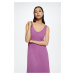 Bavlněné šaty Mango Ribet fialová barva, maxi