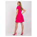 Fuchsiové šaty Dita s krátkým rukávem -fuchsia pink Tmavě růžová