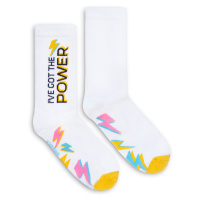 Banana Socks Unisex's Socks Classic I've got the Power White