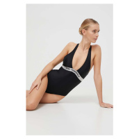 Jednodílné plavky Karl Lagerfeld černá barva, mírně vyztužený košík