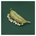 Éternelle Unikátní perlová brož Konvalinka, sladkovodní perla B8112-X1172-1-240 Zelená