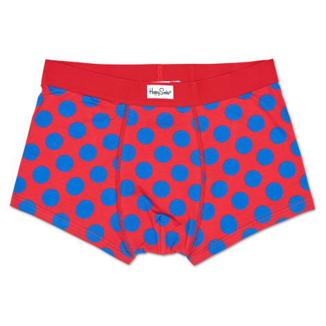 Červené boxerky Happy Socks s modrými puntíky, vzor Big Dot