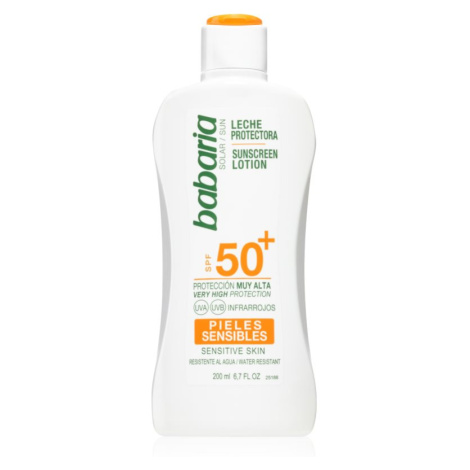 Babaria Sun Sensitive opalovací mléko pro citlivou pokožku SPF 50+ 200 ml