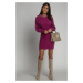 Fialový svetrový komplet šaty + pulovr Martha