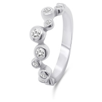 Brilio Silver Půvabný stříbrný prsten se zirkony RI060W