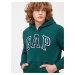 Mikina GAP Logo sherpa full-zip hoodie Zelená