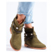 Pk Trendy kotníčkové boty dámské zelené na klínku ruznobarevne