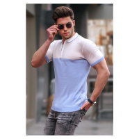 Madmext Baby Blue Zippered Polo Neck Sweater Men's T-Shirt 5731
