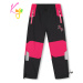 Dívčí šusťákové kalhoty, zateplené - KUGO DK7131, černá/ růžová aplikace Barva: Černá