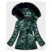 Zelená dámská plus size bunda pro přechodné období (MM21-76)